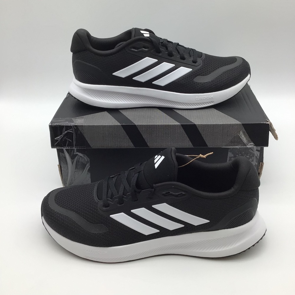 Adidas Runfalcon 5 Mens Running‎ Shoes Black White IH7758 Sneakers Size 10 New